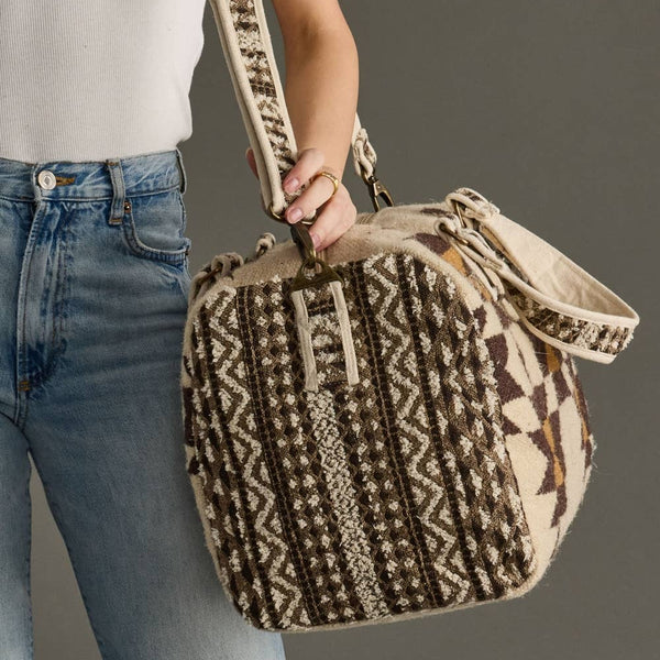 Panache Apparel Co. - Cream, Brown & Tan Western Duffel
