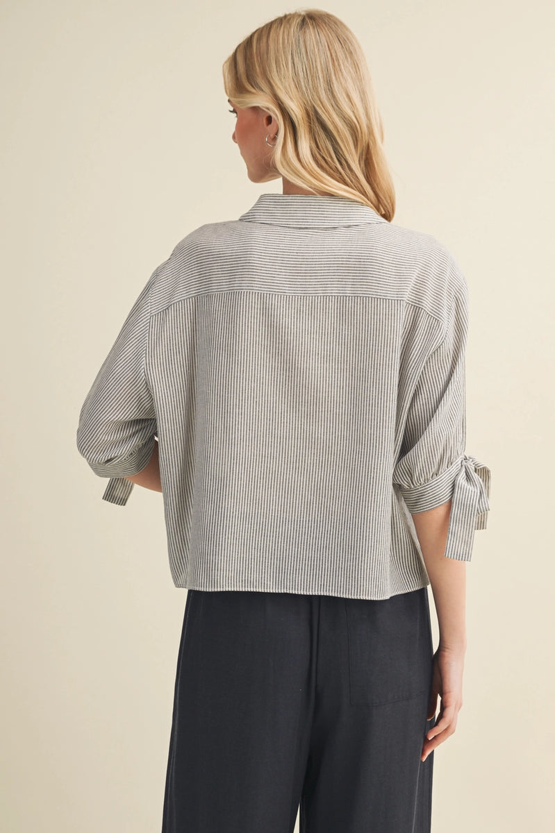 Deconstructed Voluminous Tie-Sleeve Top