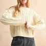 Braid On Back Cable Sweater