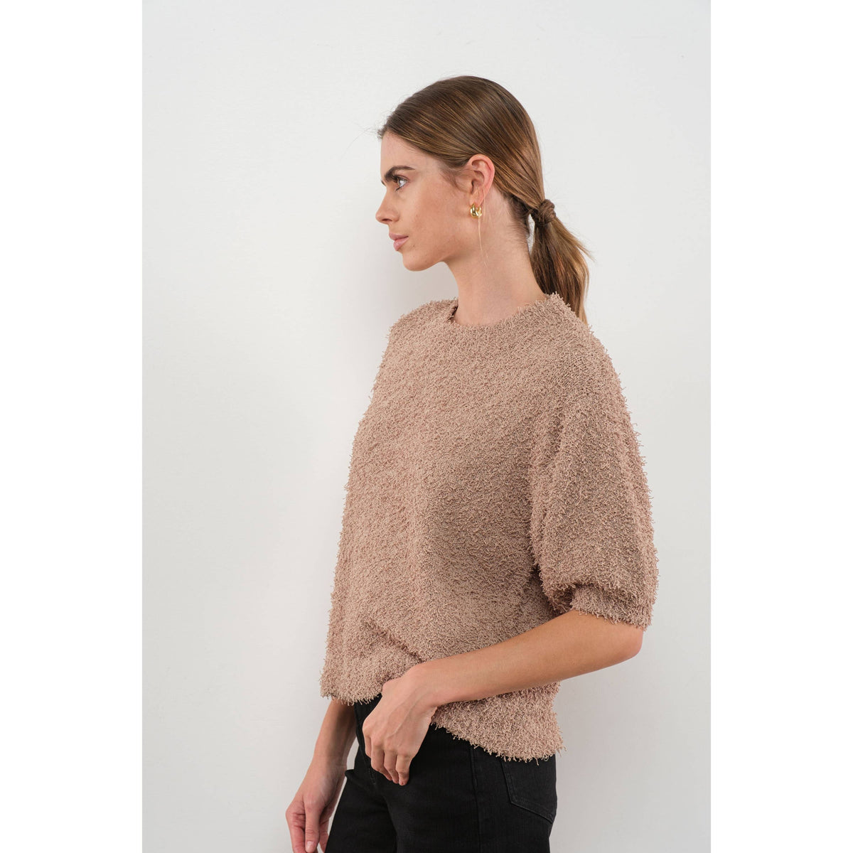 Keira Textured Puff Sleeve Sweater