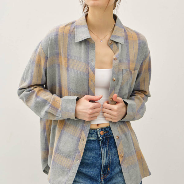 Cotton Faded Plaid Shirt