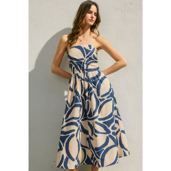 Tide and Seek Tube Top Midi Dress