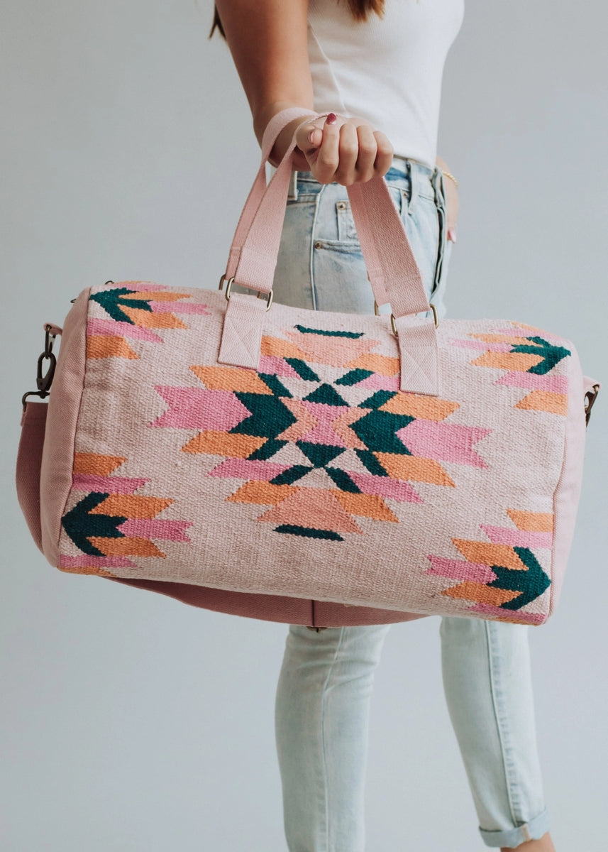 Pink, Teal & Orange Aztec Duffel