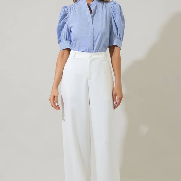 Cayra Stripe Klina Drape Sleeve Top