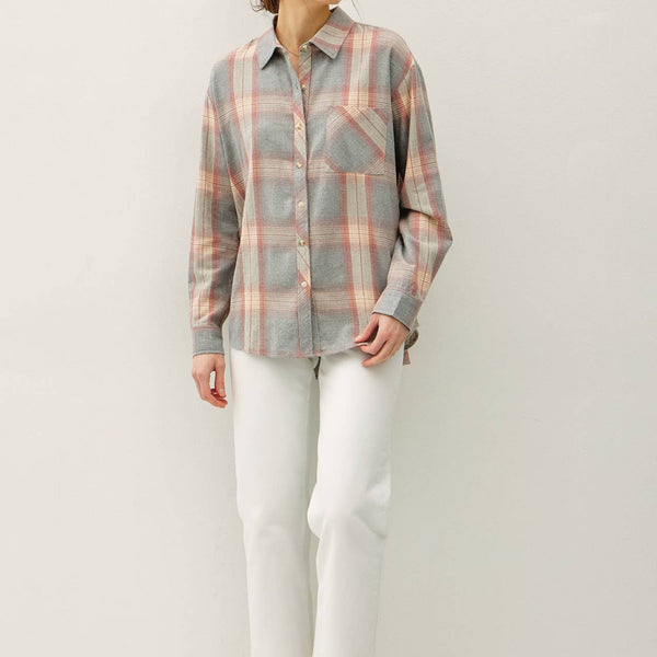 Cotton Faded Plaid Shirt