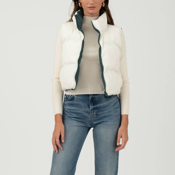 Reversible Cropped Puffer Vest