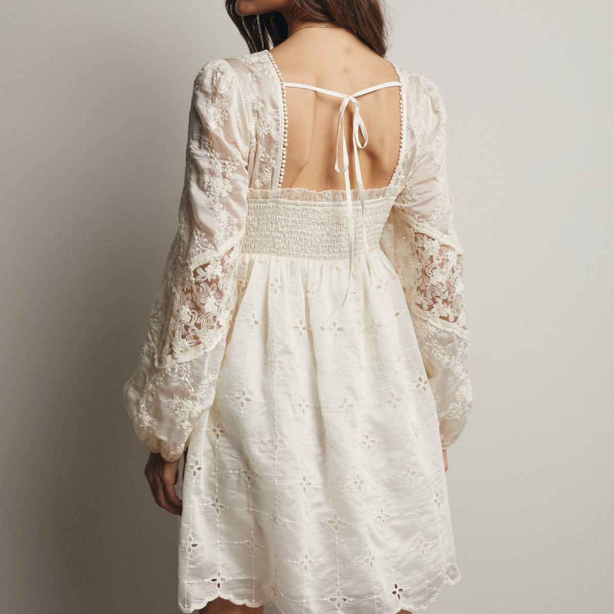 The Ada Embroidered Lace Mini Dress