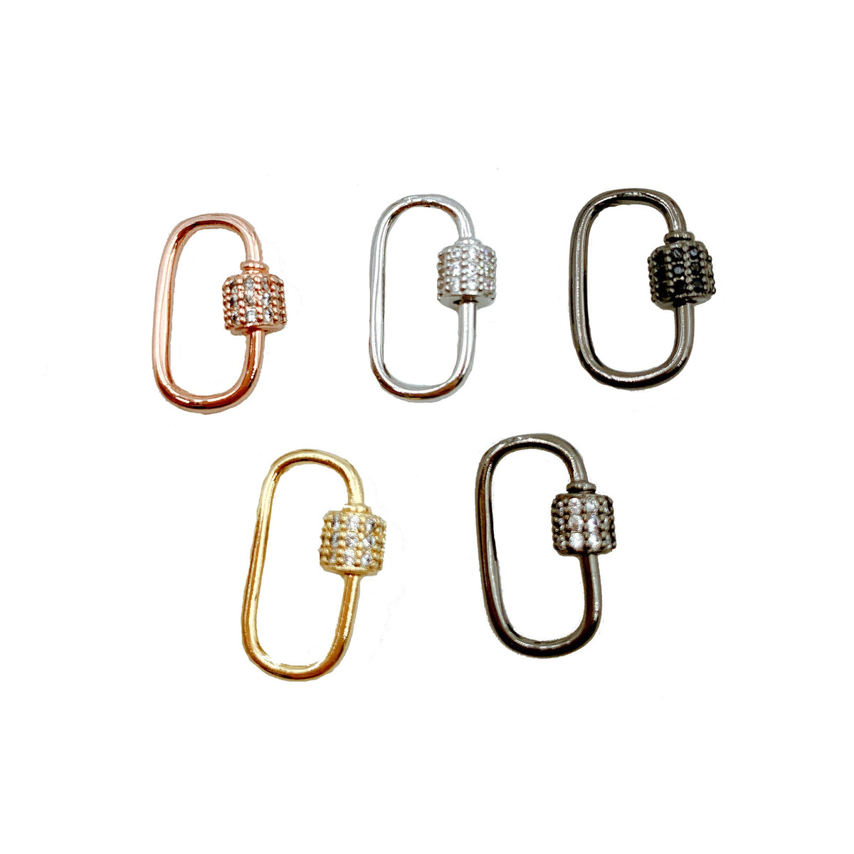Beads Creation - Gold Filled Carabiner Screw Clasp, Oval Screw Clasp, CL336XS