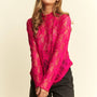 PLUS SIZE Mesh Floral Print Top