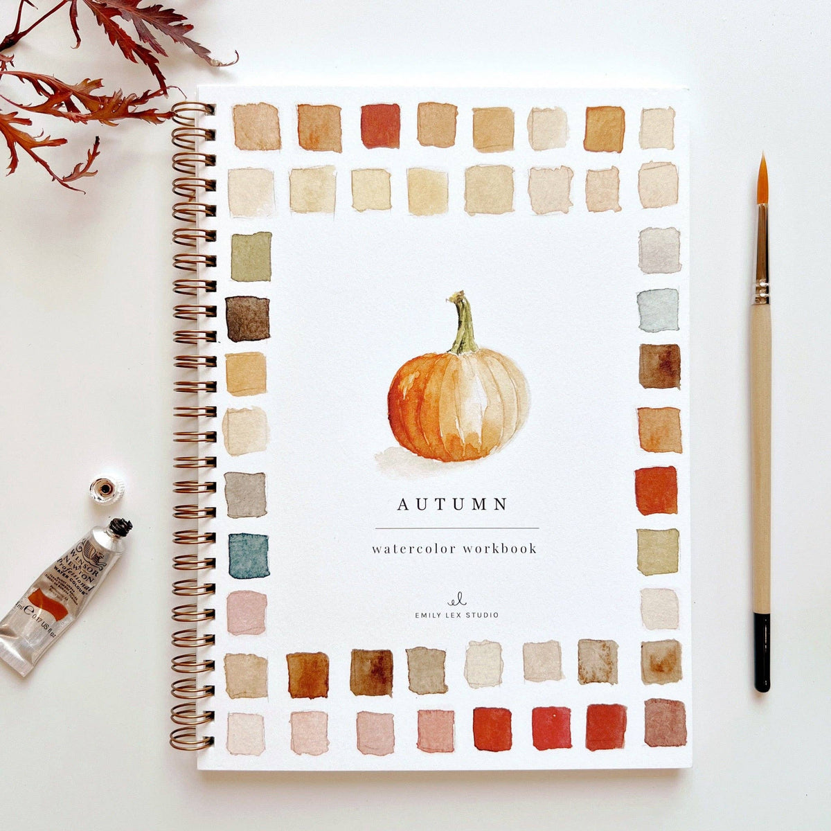 Autumn watercolor workbook by Emily Lex studio