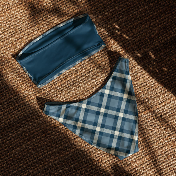 Cheeky Check Bandeau Bikini Set