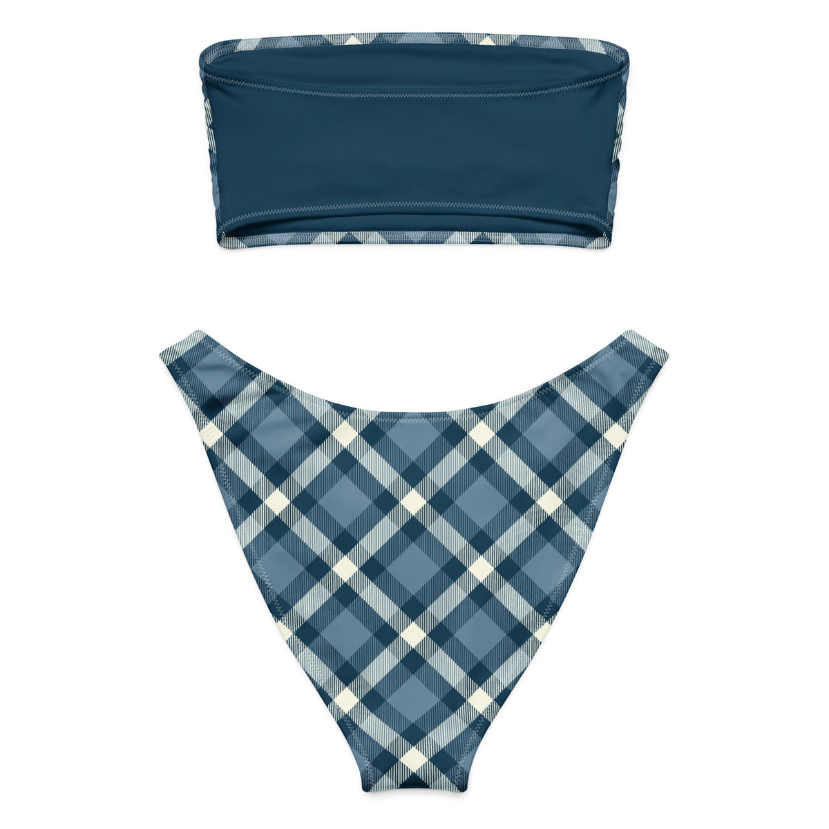 Cheeky Check Bandeau Bikini Set