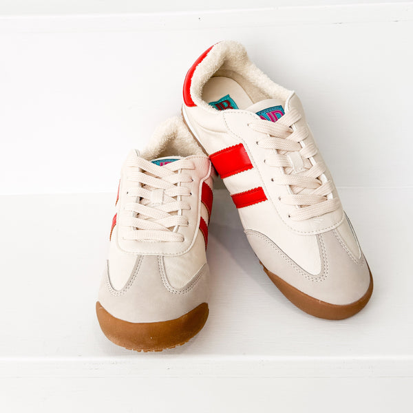 Madrid Sneaker in Beige/Red