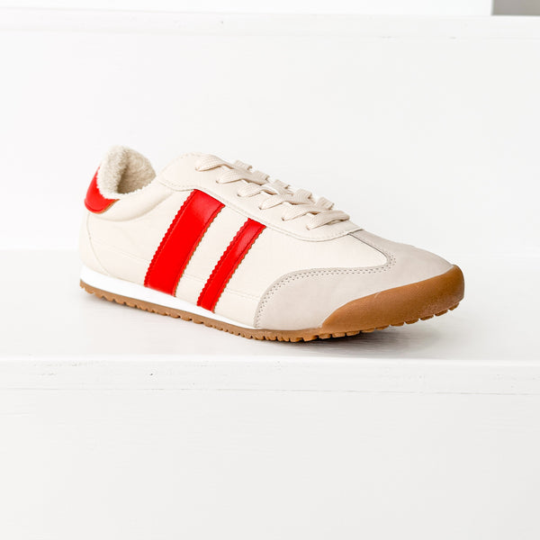 Madrid Sneaker in Beige/Red