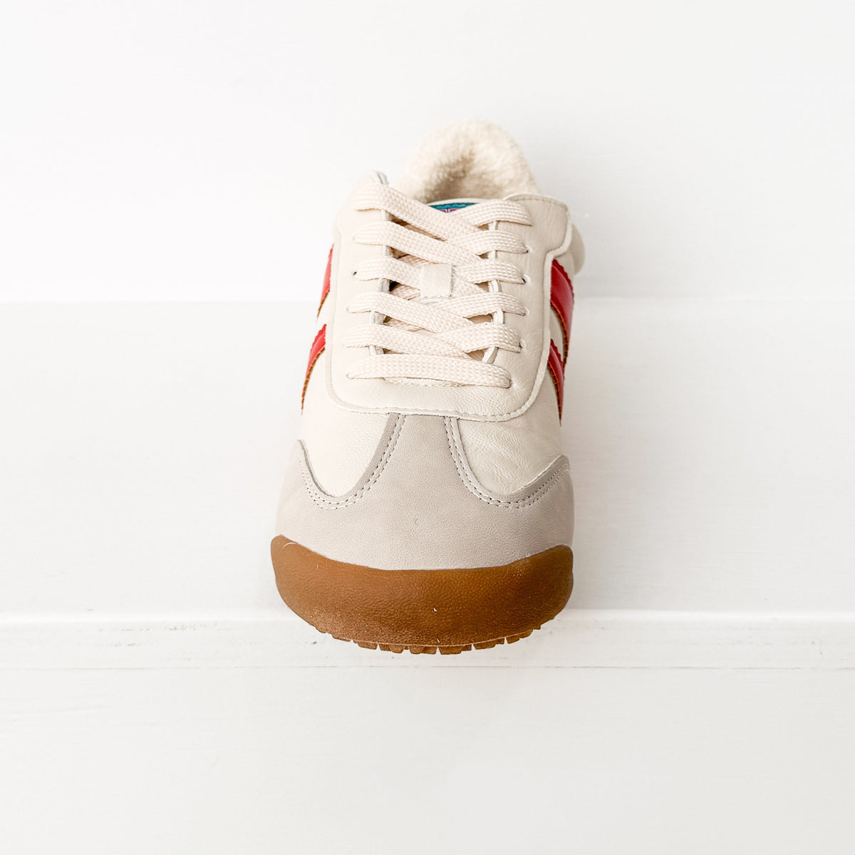 Madrid Sneaker in Beige/Red
