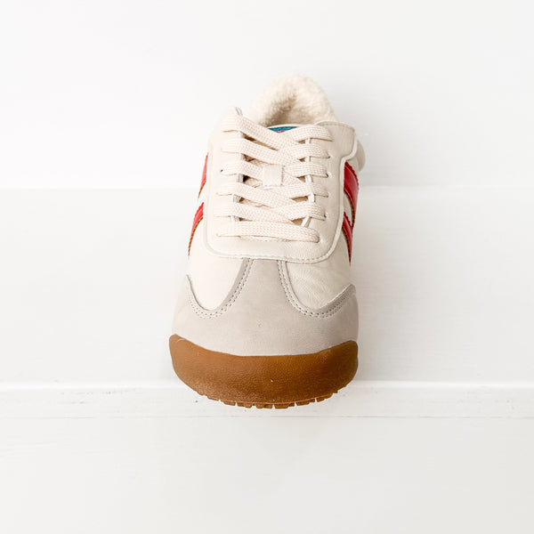 Madrid Sneaker in Beige/Red