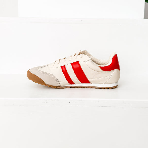 Madrid Sneaker in Beige/Red