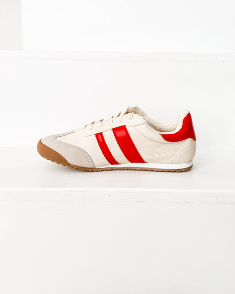 Madrid Sneaker in Beige/Red