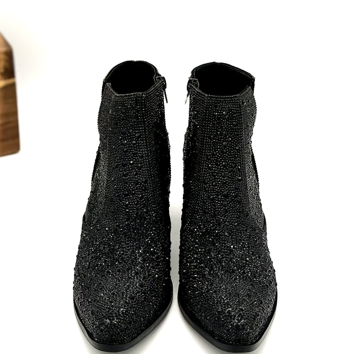Shine Star Rhinestone Bootie in Black