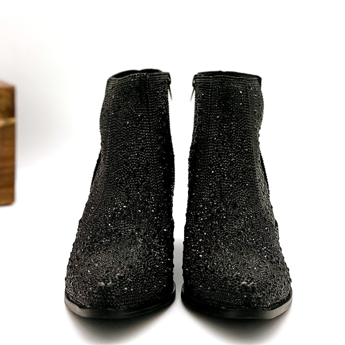 Shine Star Rhinestone Bootie in Black