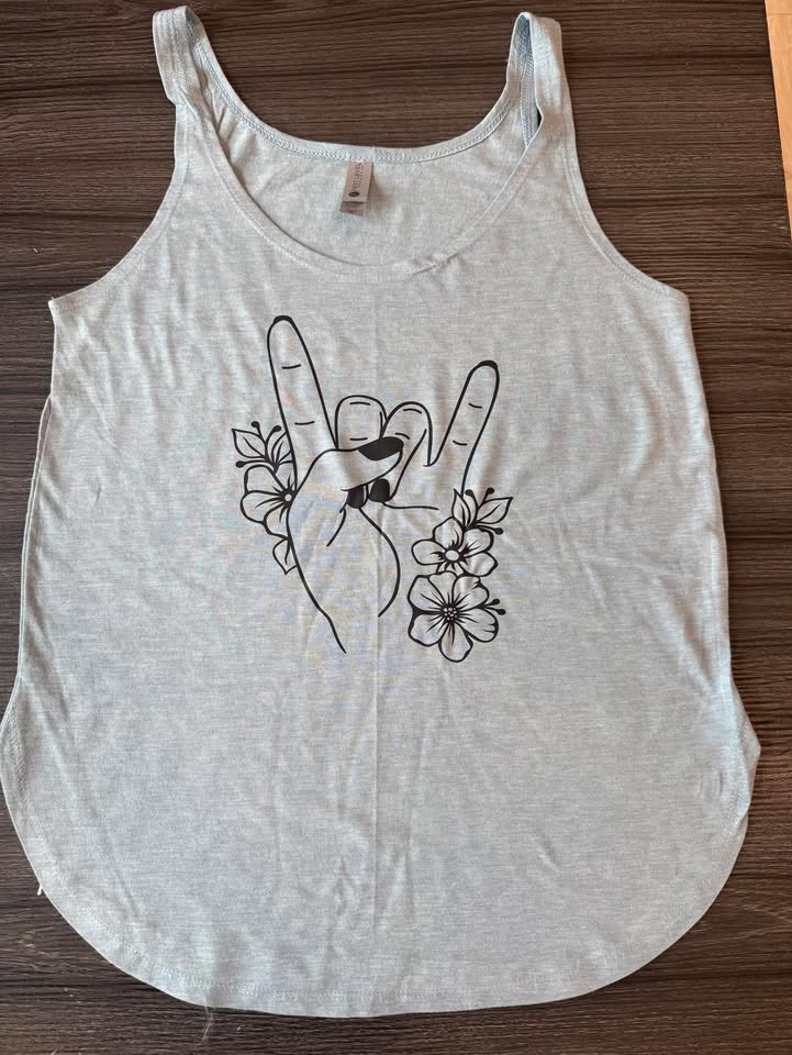 Floral Rock On Tank