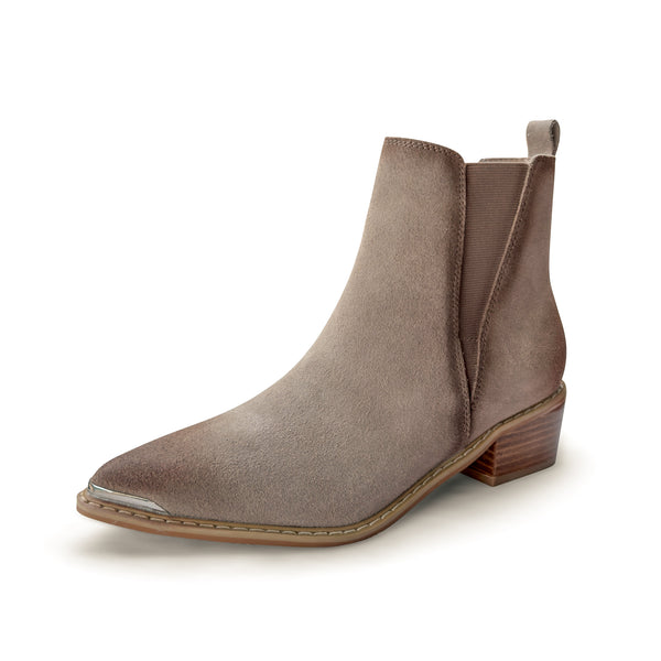 Wylie Suede Ankle Boot in Taupe