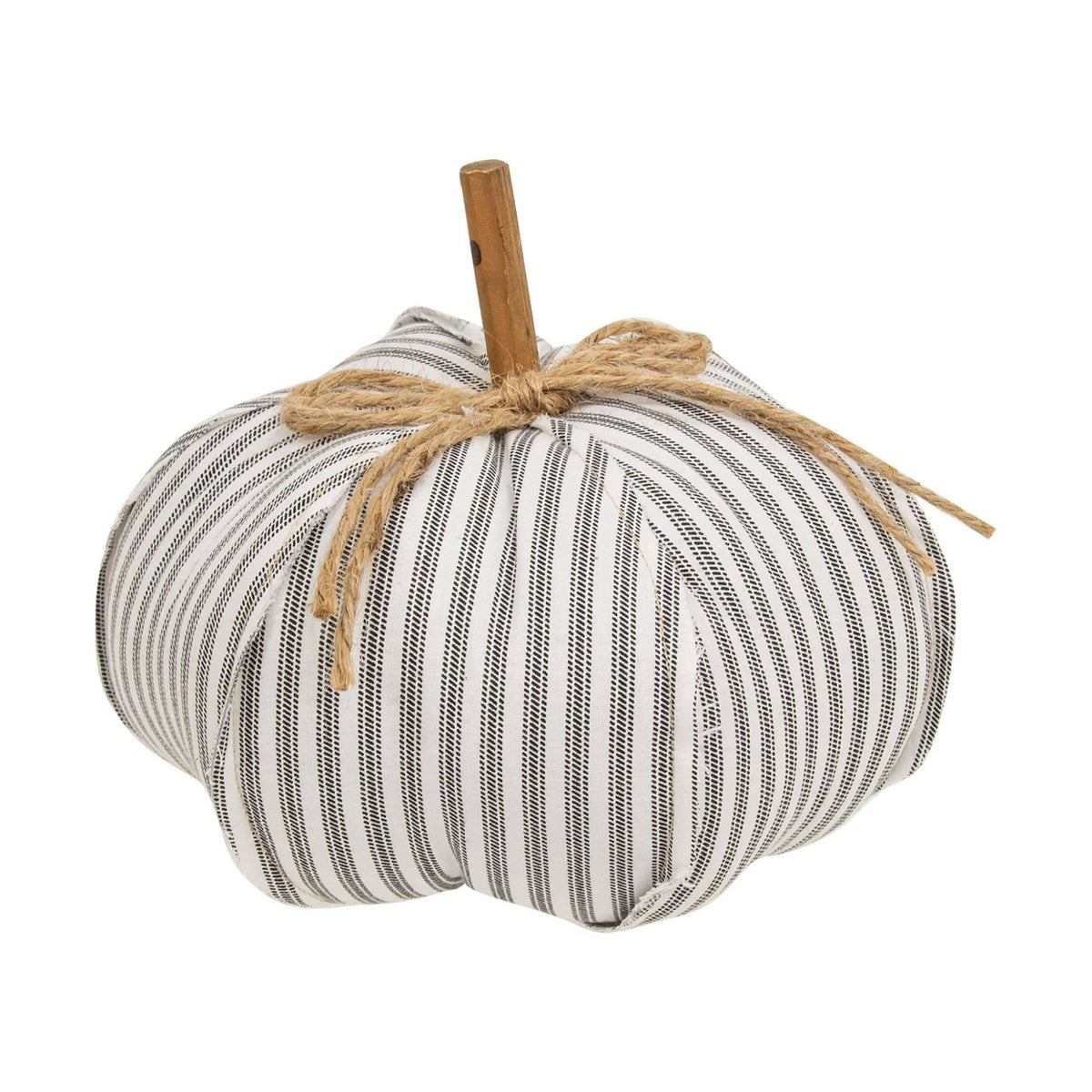 Ticking Stripe Stuffed Pumpkin 8" - SLATE Boutique & Gifts