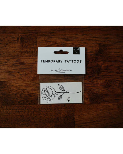 Black ink temporary Rose tattoo - Slate Boutique and Gifts
