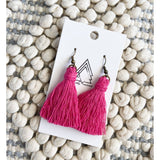 Hot Pink Tassels Earrings - SLATE Boutique & Gifts