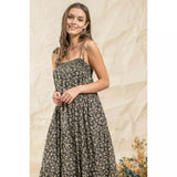 Spaghetti Tie Floral Maxi Dress - SLATE Boutique & Gifts