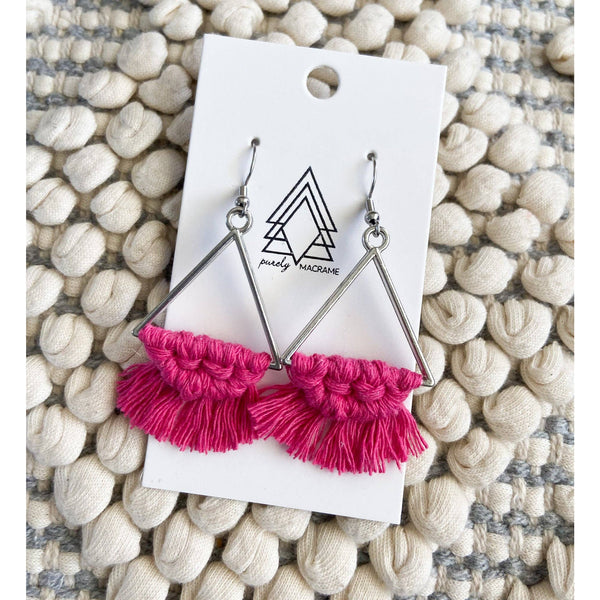 Hot Pink Triangle Earrings - SLATE Boutique & Gifts