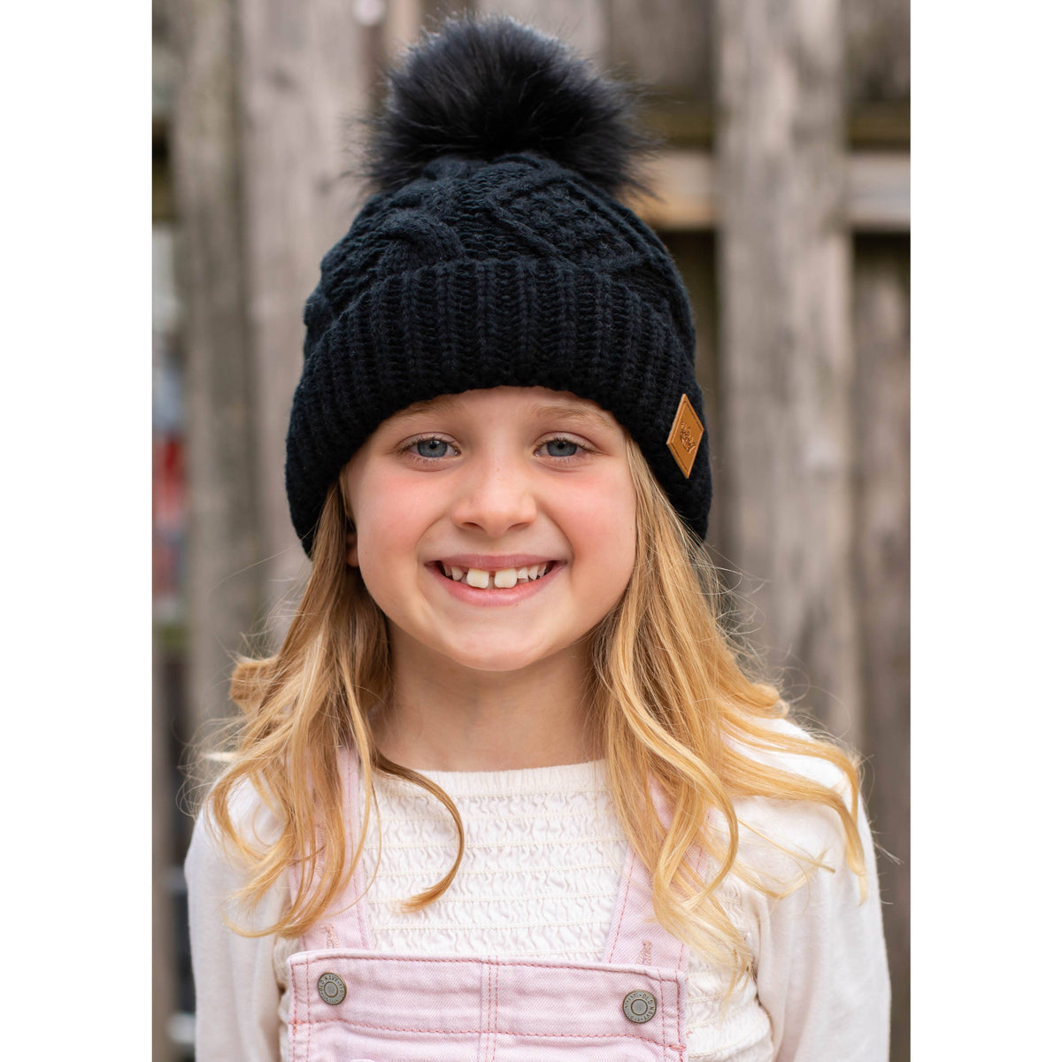 KIDS Cable Knit Pom Hat - SLATE Boutique & Gifts