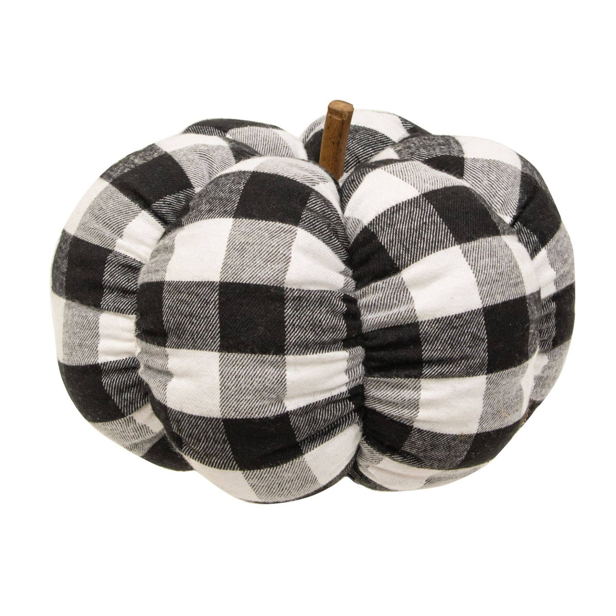 Black & White Buffalo Check Stuffed Pumpkin, 8" - SLATE Boutique & Gifts