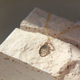 Simple and elegant September birthday Morning Glory golden necklace; gift for all mothers. 