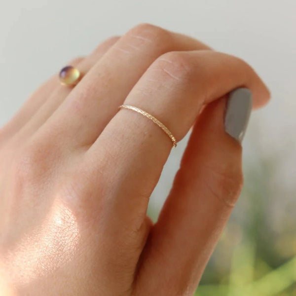 Gold plated simple band ring; womens accessories.