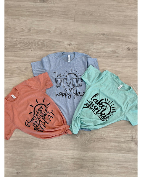 Multicolored Summer Graphic Tees - SLATE Boutique & Gifts