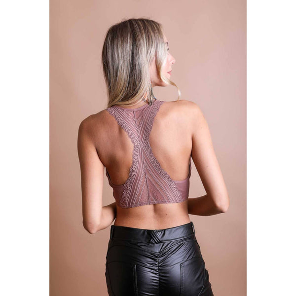 Seamless Front Lace Racerback Bralette - SLATE Boutique & Gifts