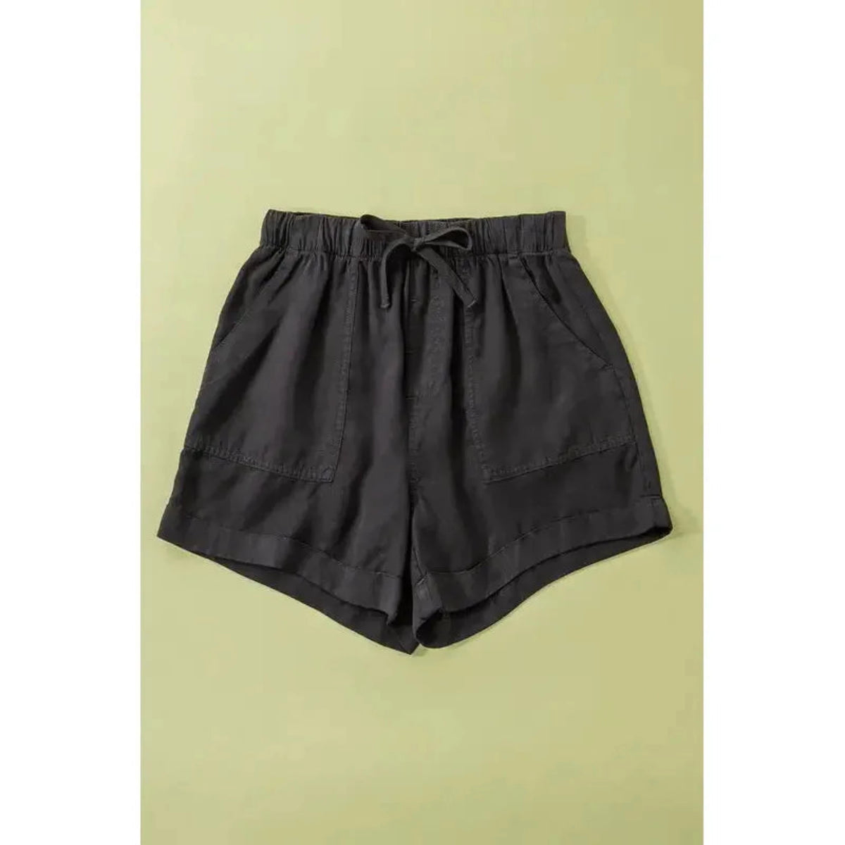 Patch pocket tencel summer shorts - womens clothing