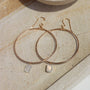 Gold-plated Textured Hoops with Moonstone Earrings - Accessories 