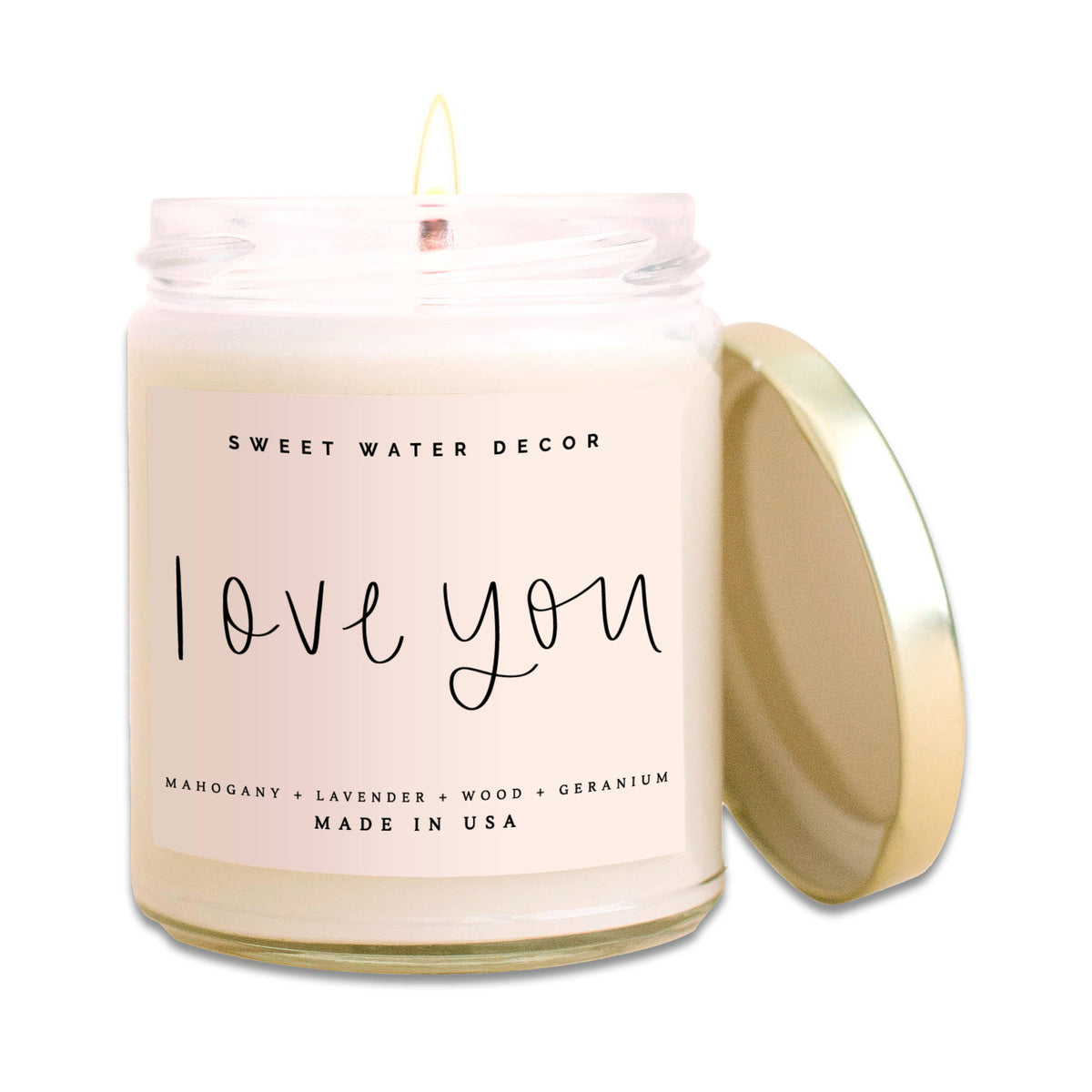 Love You Soy Candle - Clear Jar - 9 oz - SLATE Boutique & Gifts