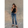 Cuffed stretch boyfriend jeans - womans clothing