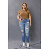 Plus Size Leopard Patch Classic Skinny - SLATE Boutique & Gifts